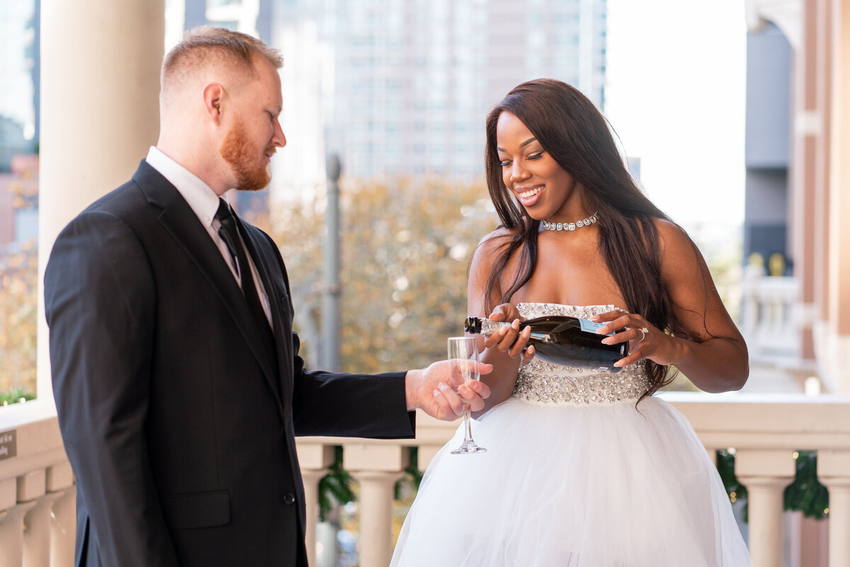 Engagement Session in Downtown Austin Texas at the Driskill Hotel