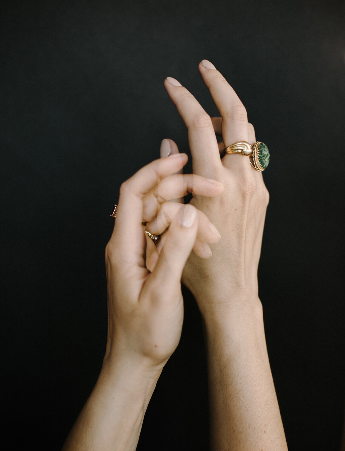 double exposure photography of hands, jewelry film brand photography