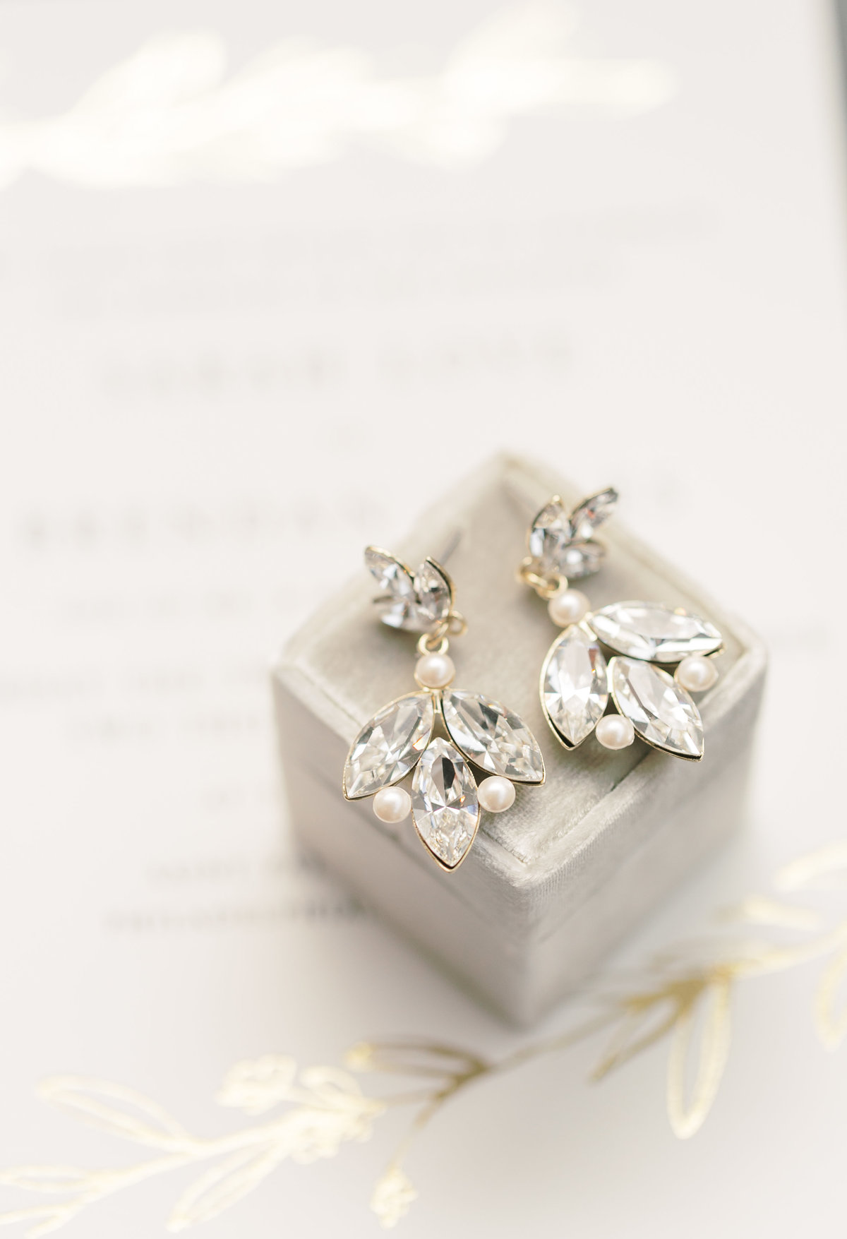 bridal earrings detail shot