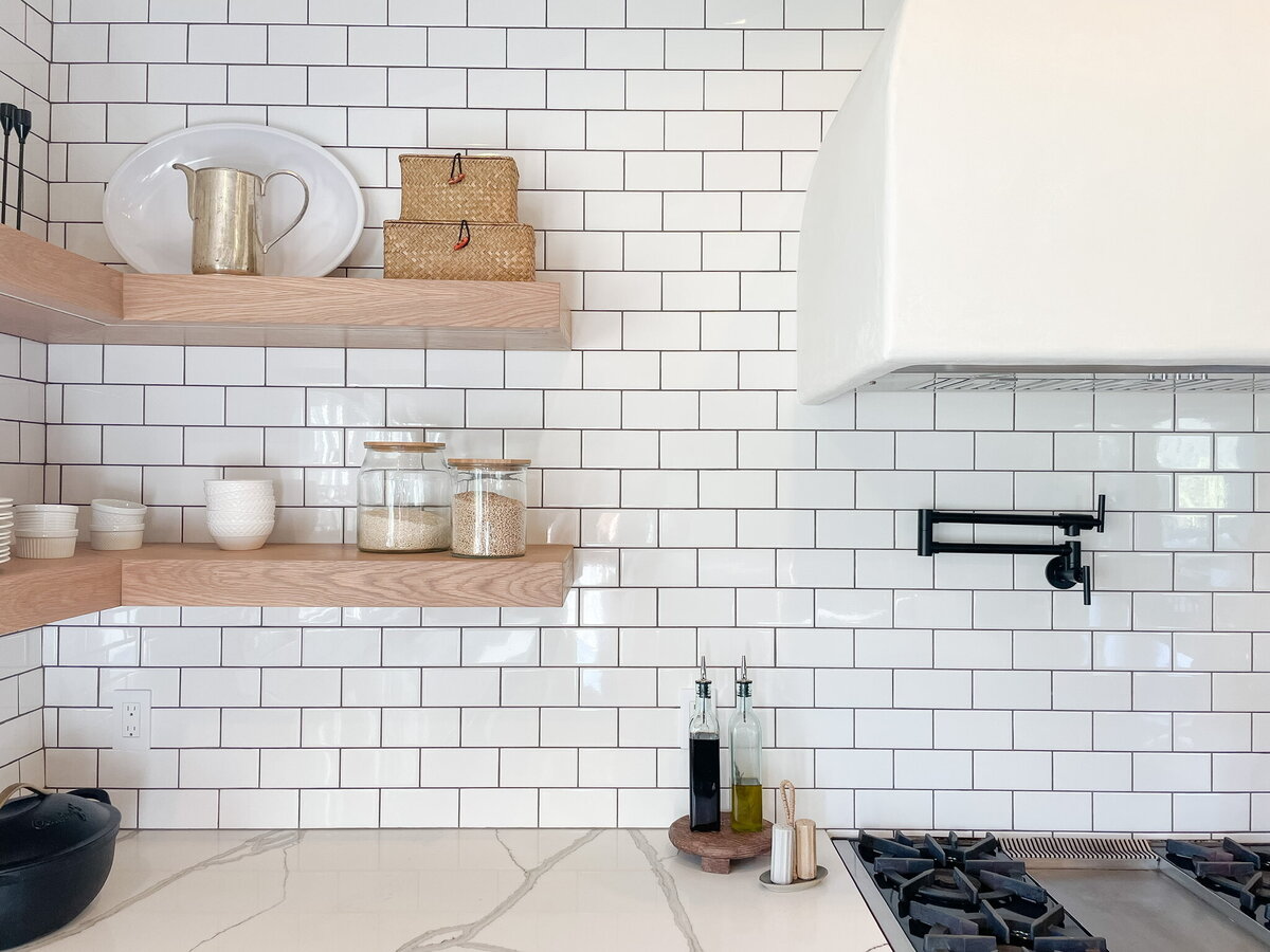 open kitchen shelving