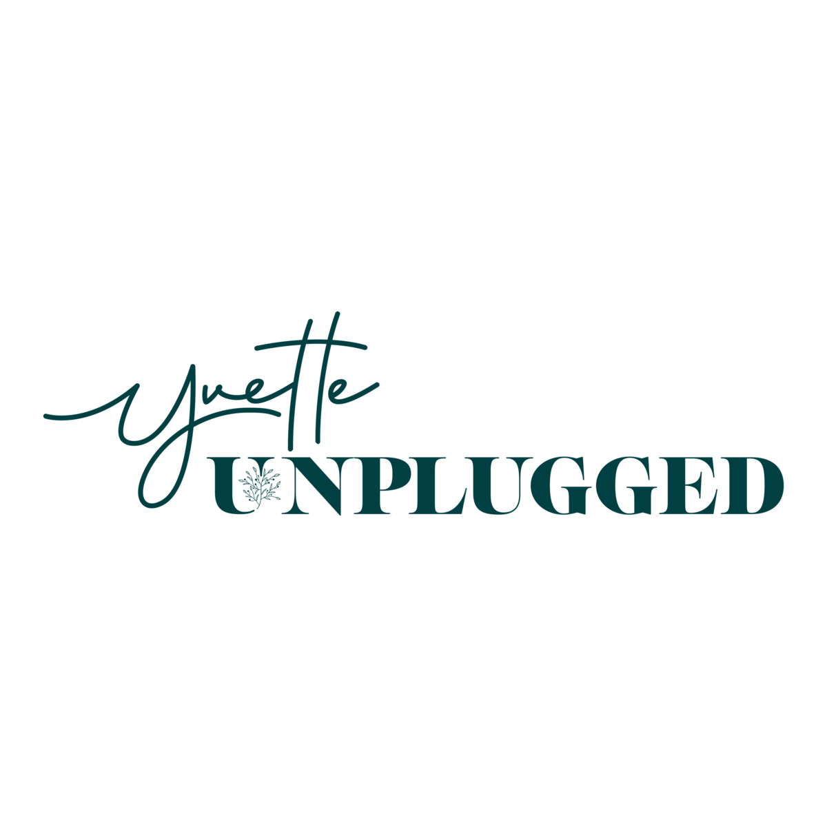 Dark teal Yvette Unplugged Logo.