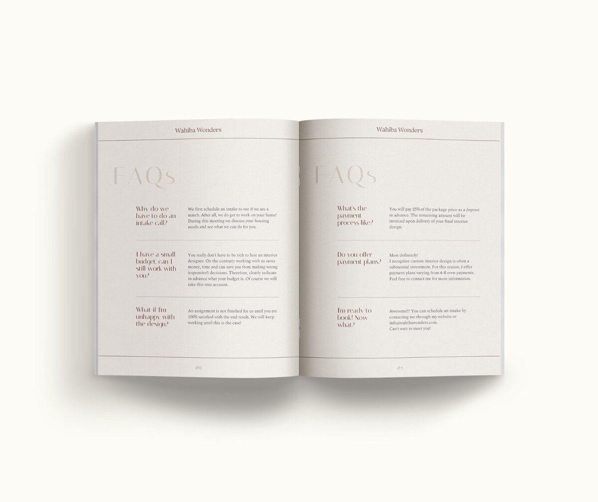 Minimal pricing guide template for interior designers Wahiba Wonders 12