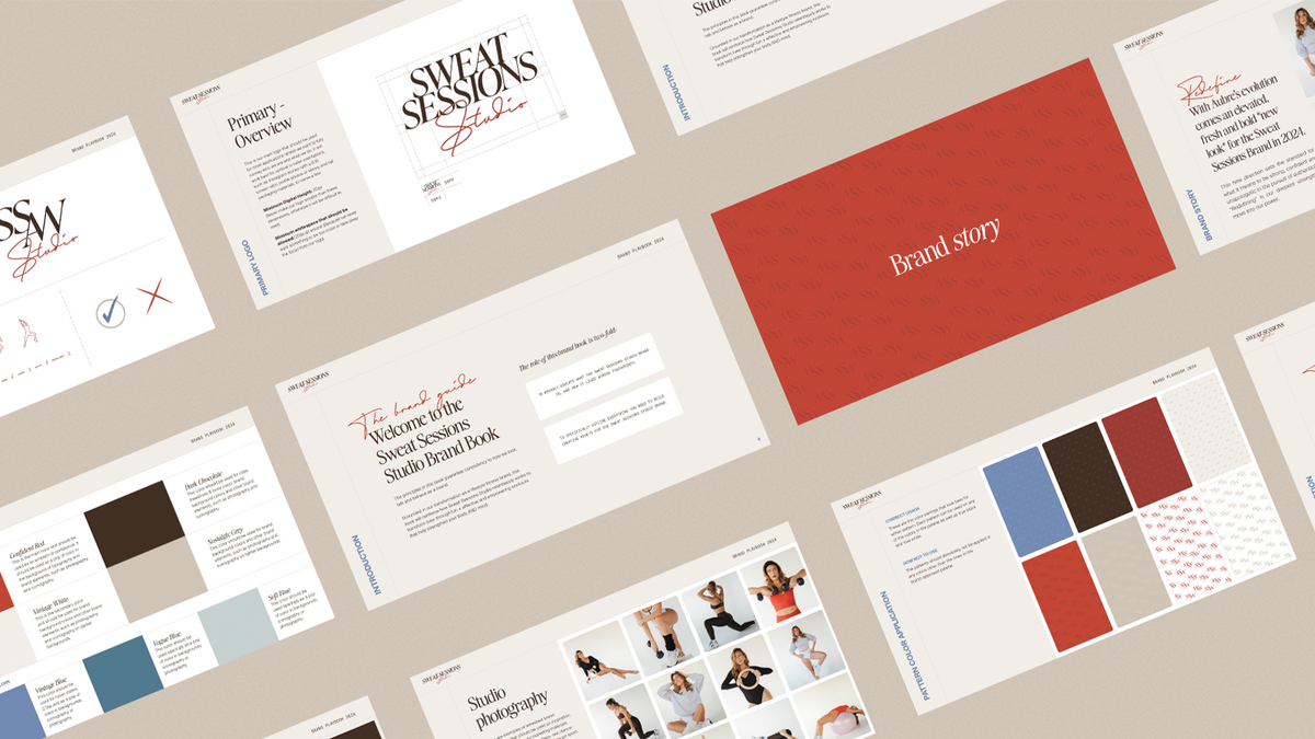 Picture of pages from a brand guidelines deck