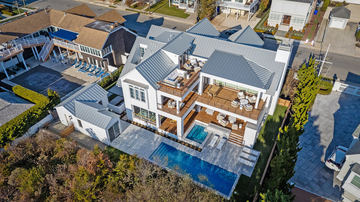 Aerial back decks and pool