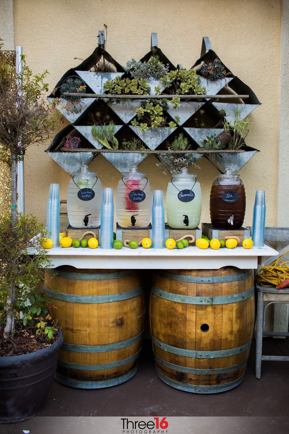 Drink station at the Forever and Always Farm Wedding Venue