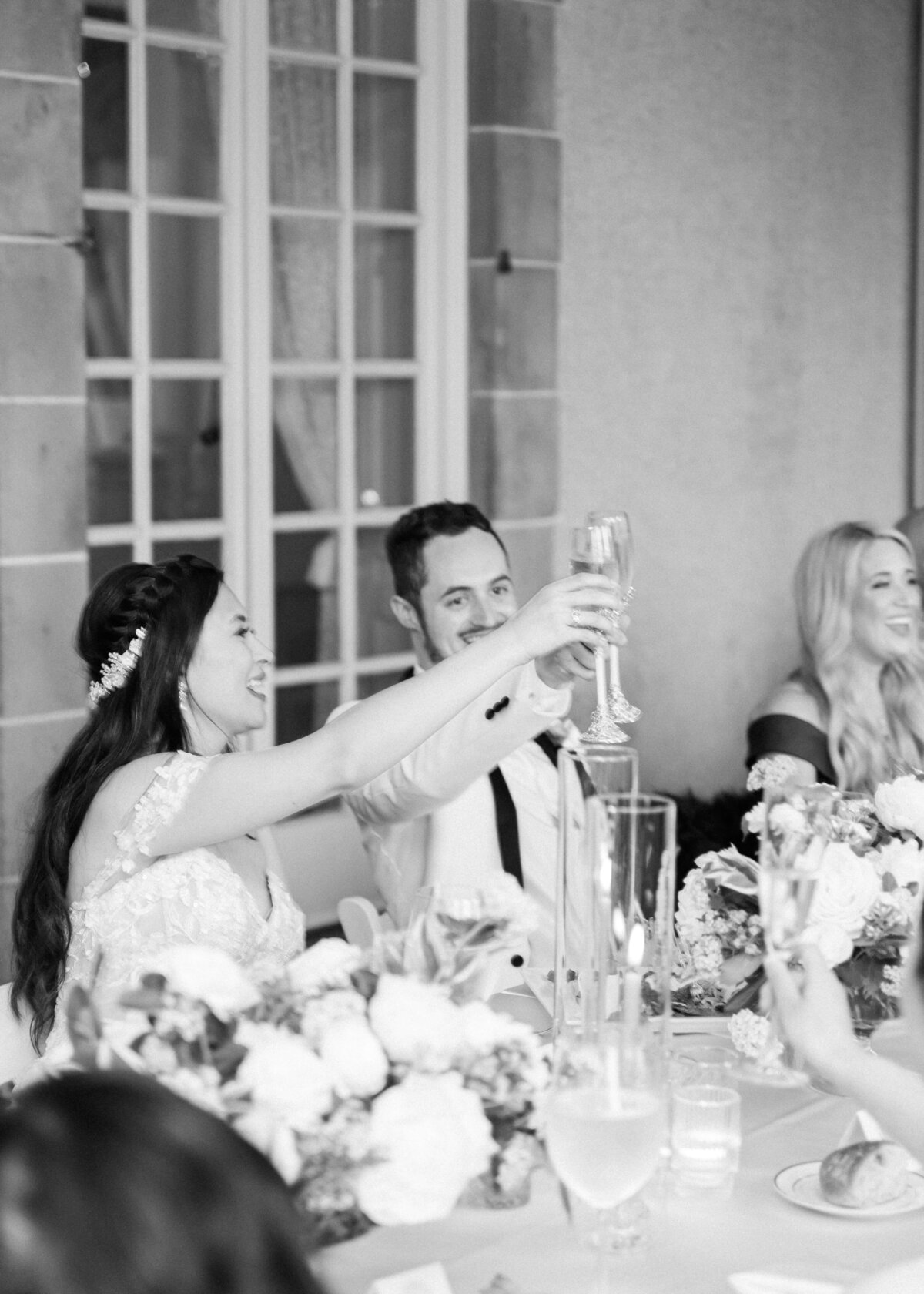 glen manor house bride and groom toast