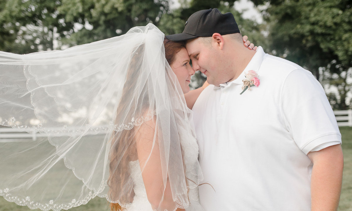 bride and groom on their wedding day