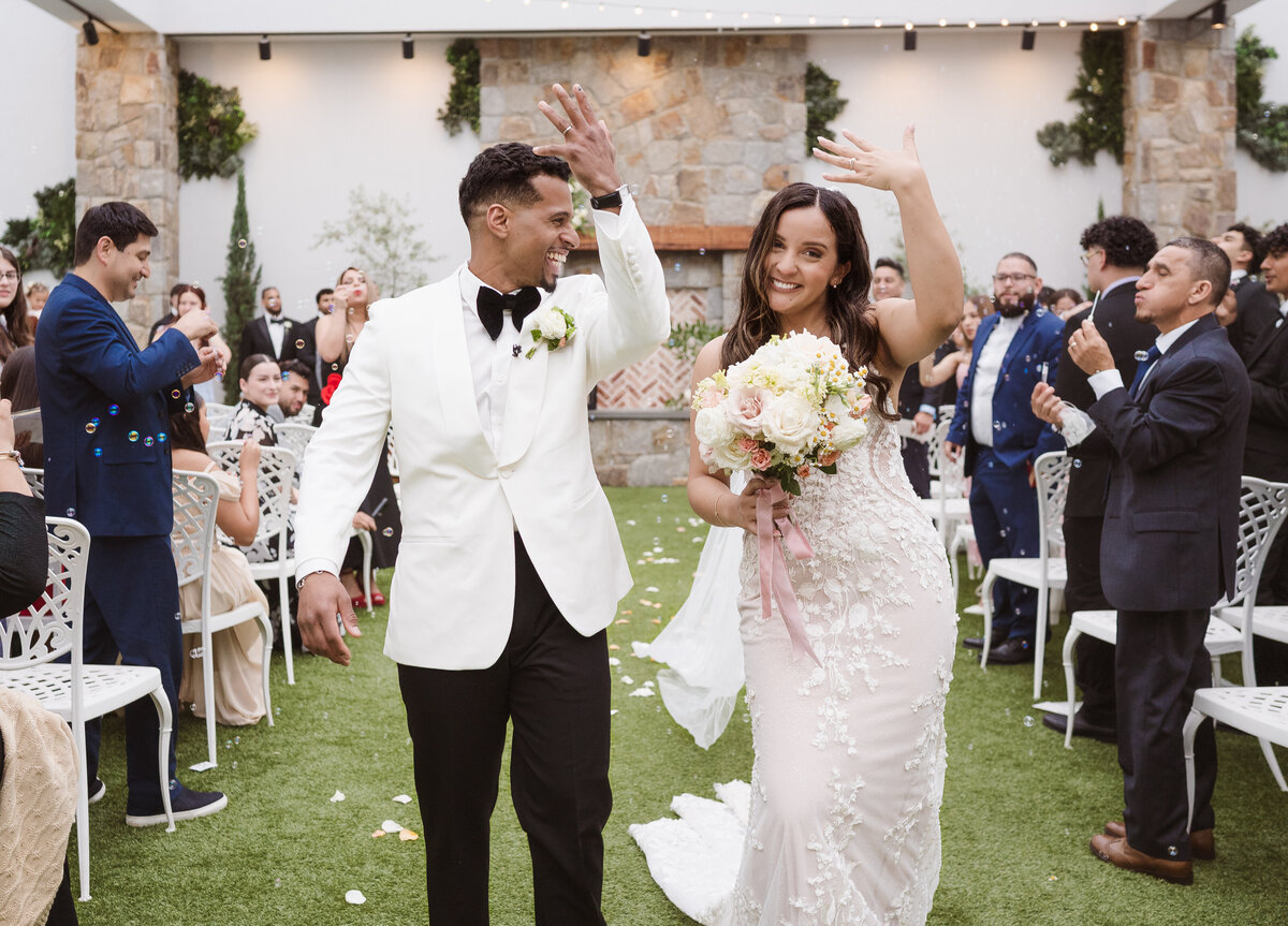 just married exit at ceremony