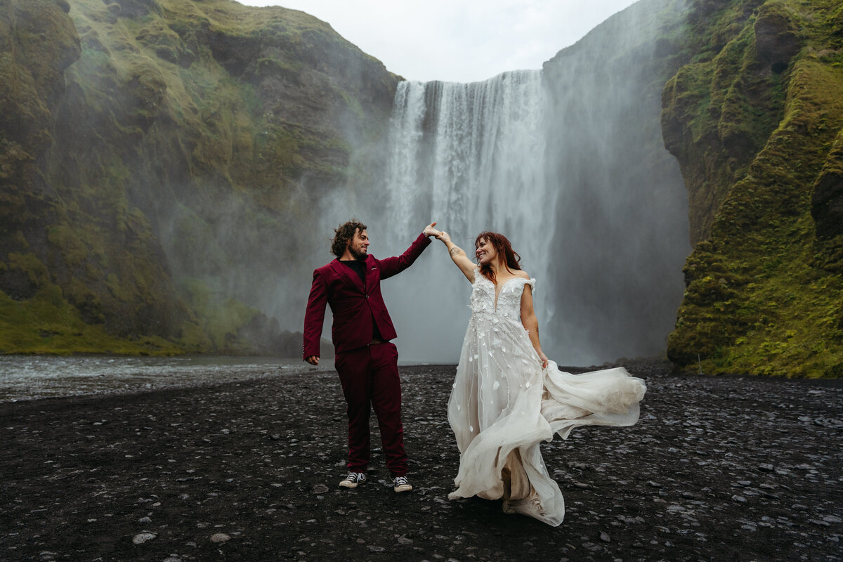Skógafoss Iceland Elopement Photographer -7