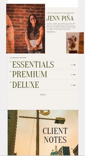 jenn pina designs webpage