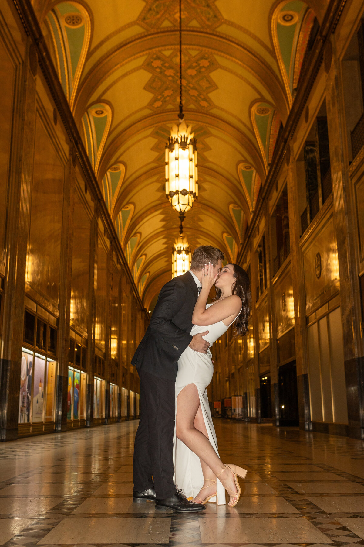 Fisher Building Engagement Session with Savvy Shoots photography