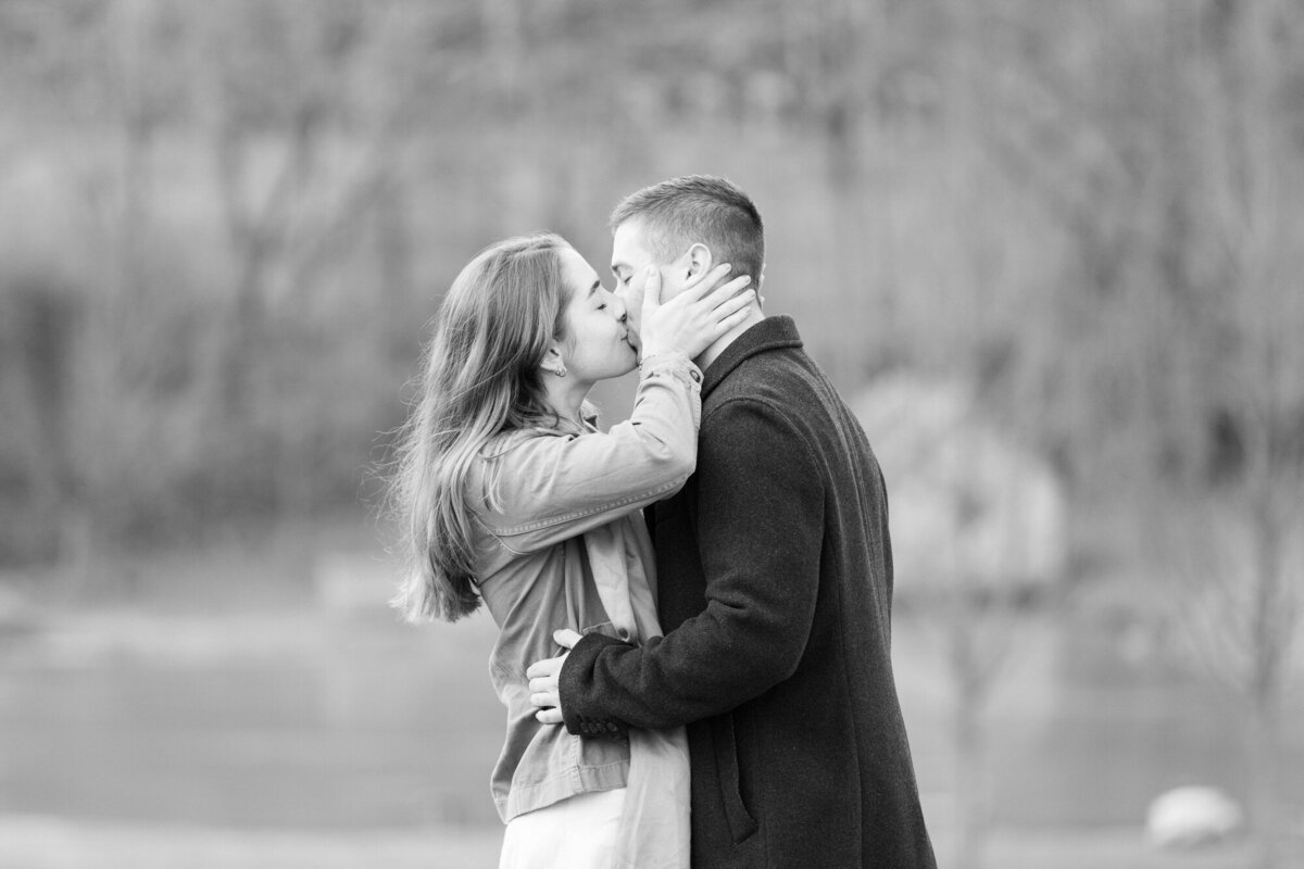 Salamander Resort engagement couple kissing 