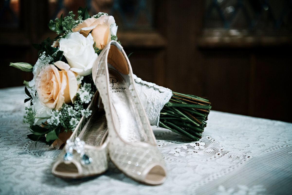 Sparks Oklahoma Wedding at First United Methodist Church in Ada wedding shoes