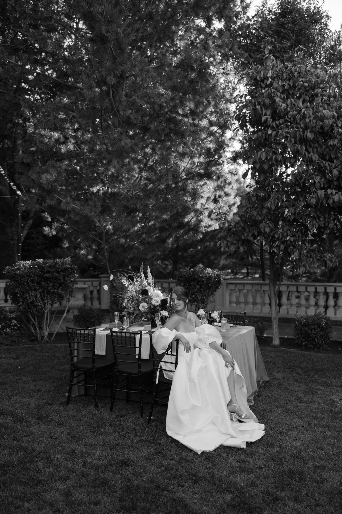 black and white wedding photo
