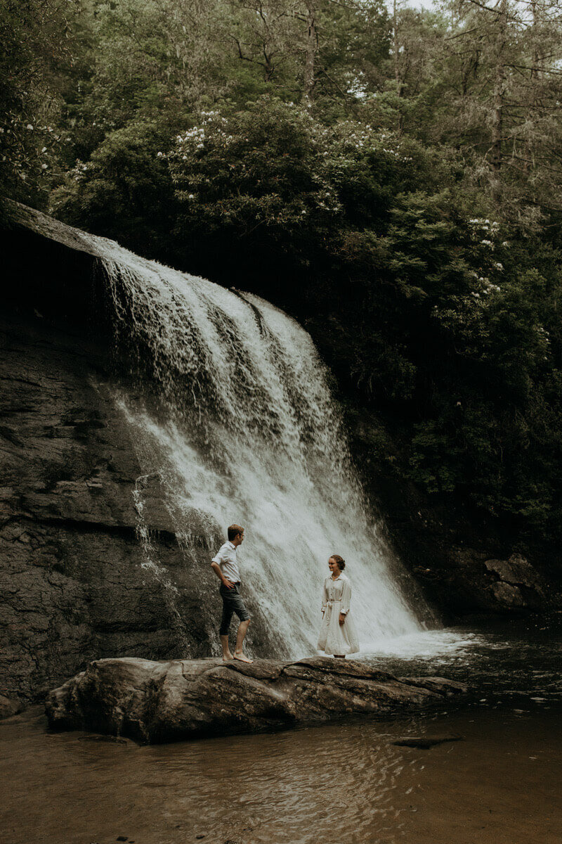 elopement by waterfall