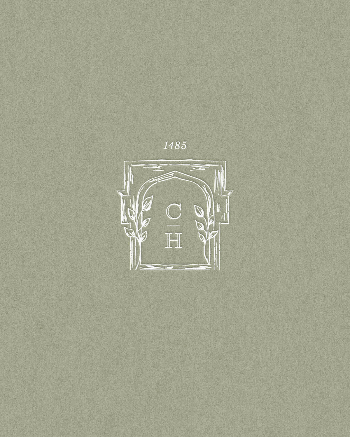 Luxury brand design for Cotswolds, UK event venue estate logo mockup on green paper