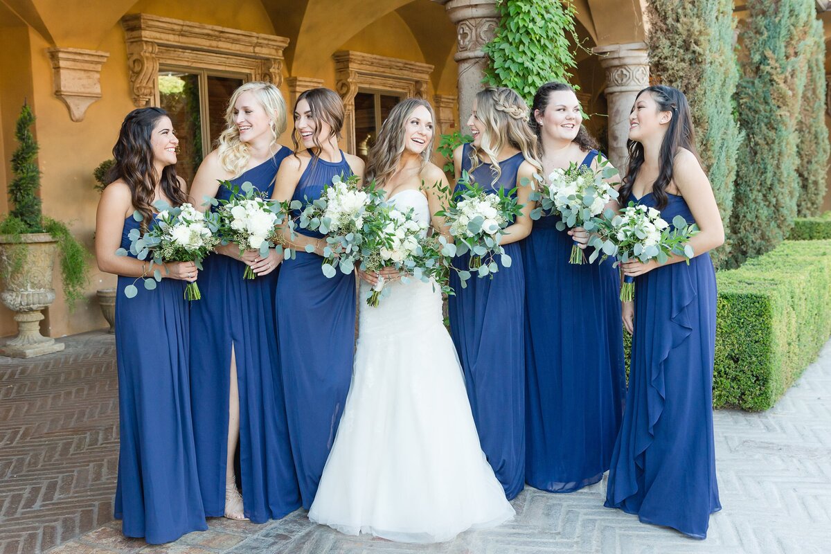 bride-with-bridesmaids-in-blue-dresses