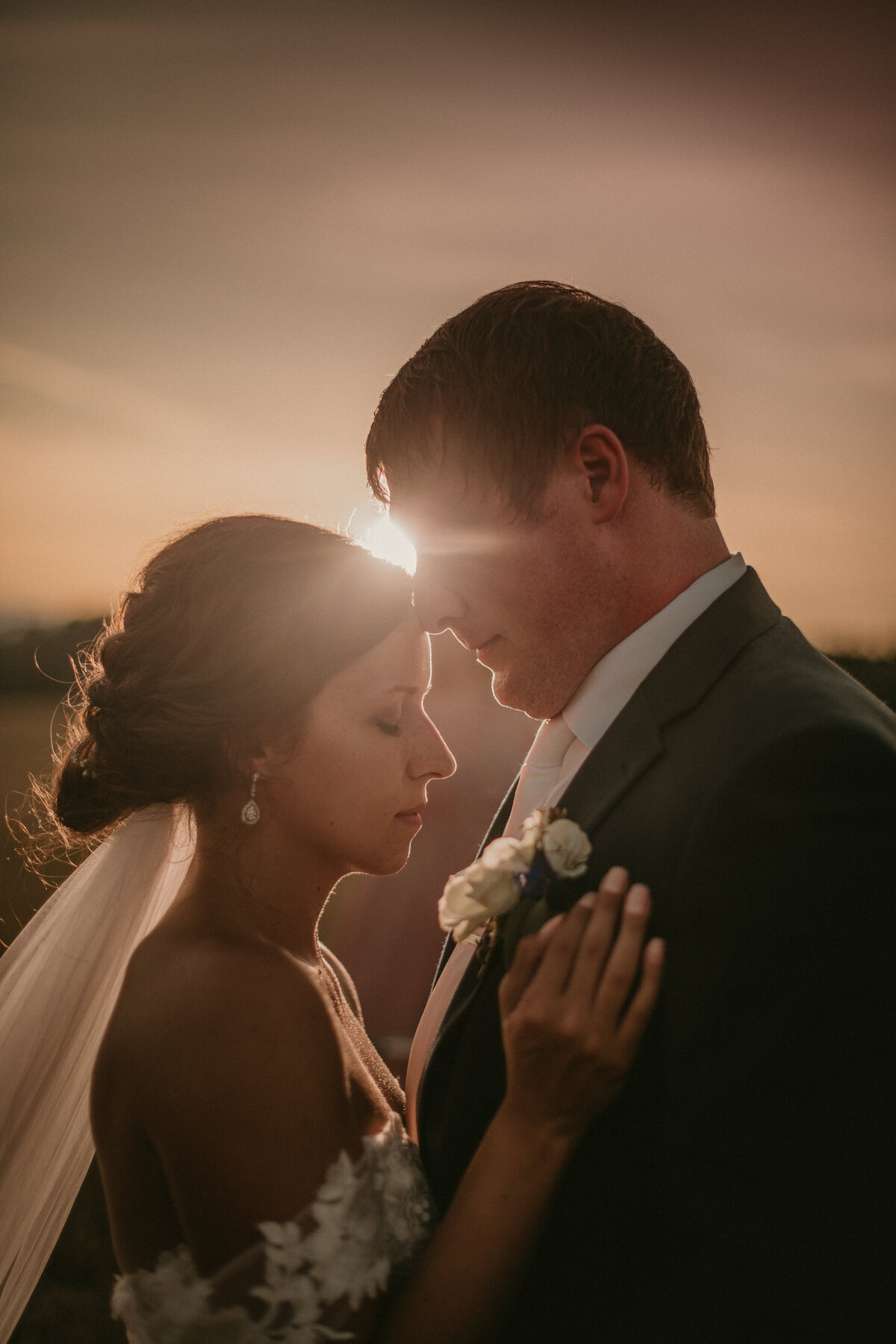 Summer Sunset Wedding Photo