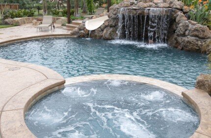 Custom pool with water slide Jacksonville, FL
