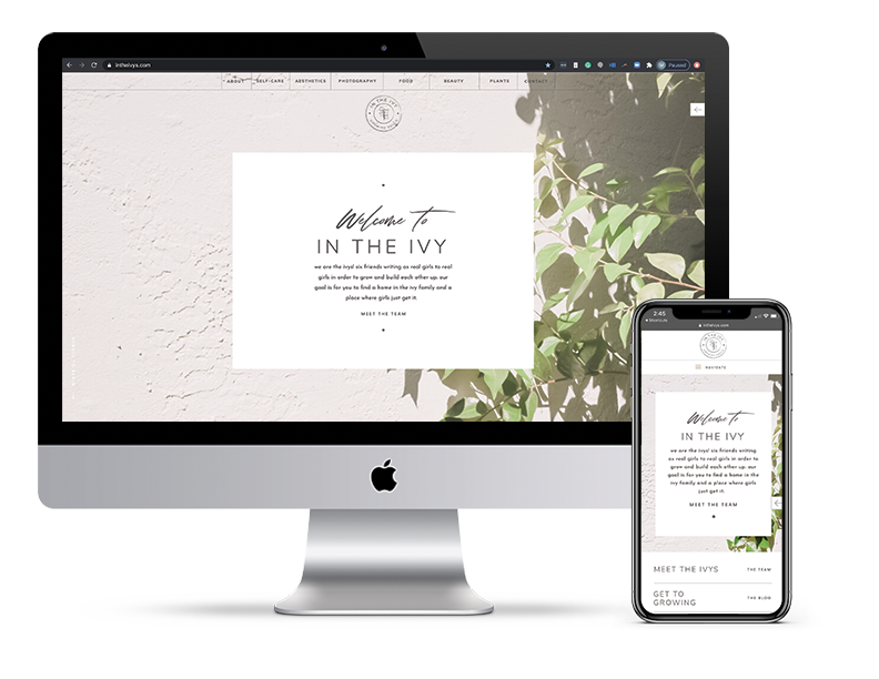 Visually appealing website design for In The Ivy, a project by The Aesthetic Edit.