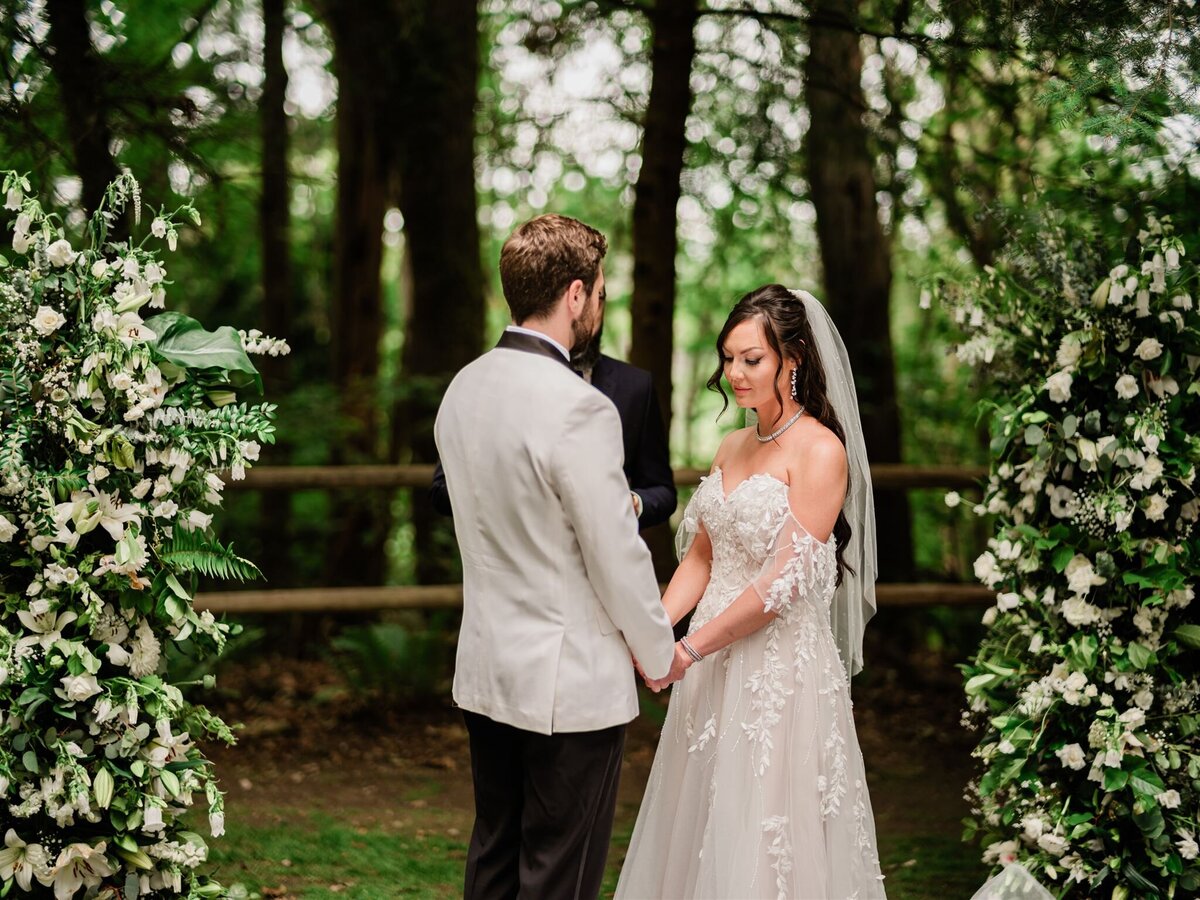 Wedding in Woodinville in the Grotto at St. Edwards Lodge