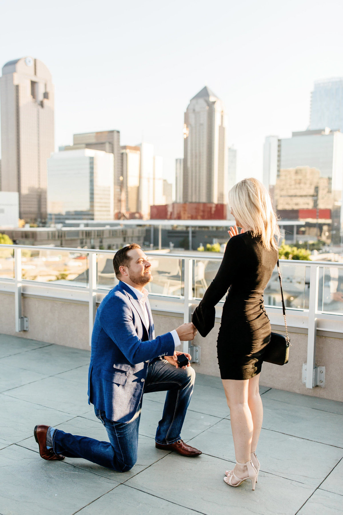 Eric & Megan - Downtown Dallas Rooftop Proposal & Engagement Session-26