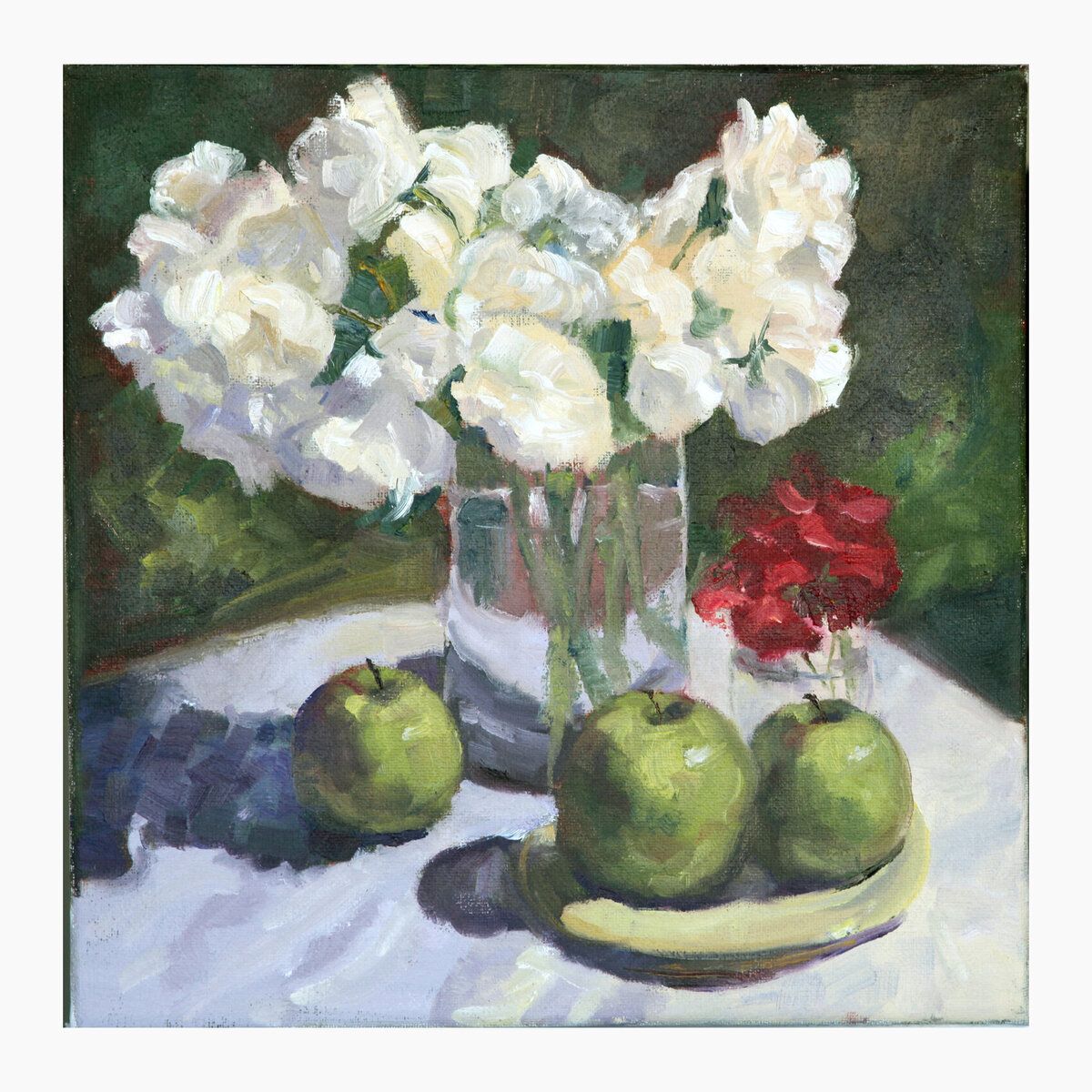 Still-life-white-roses-green-apples-Marie-Stone