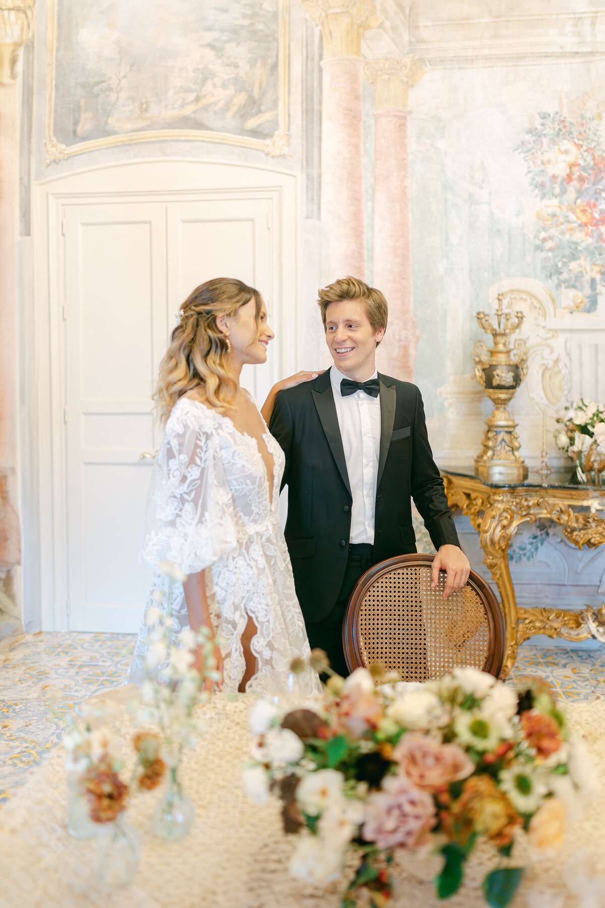 596 - Maila Enea Events - Bride and Groom - Andrea Sedici Wedding Dress - Villa Del GattoPardo Hotel_ Palermo_ Italy - Joana Senkute Photography