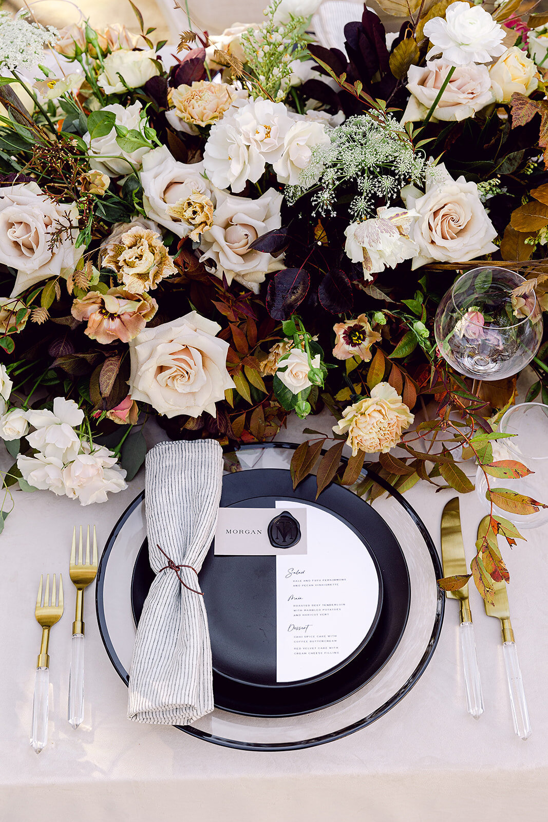 elegant sonoma wedding tablescape