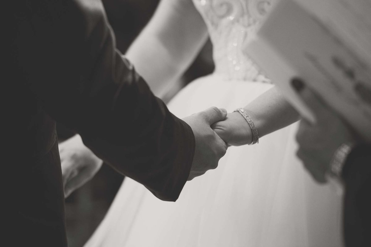 wedding ceremony candid photo at Fox Hollow