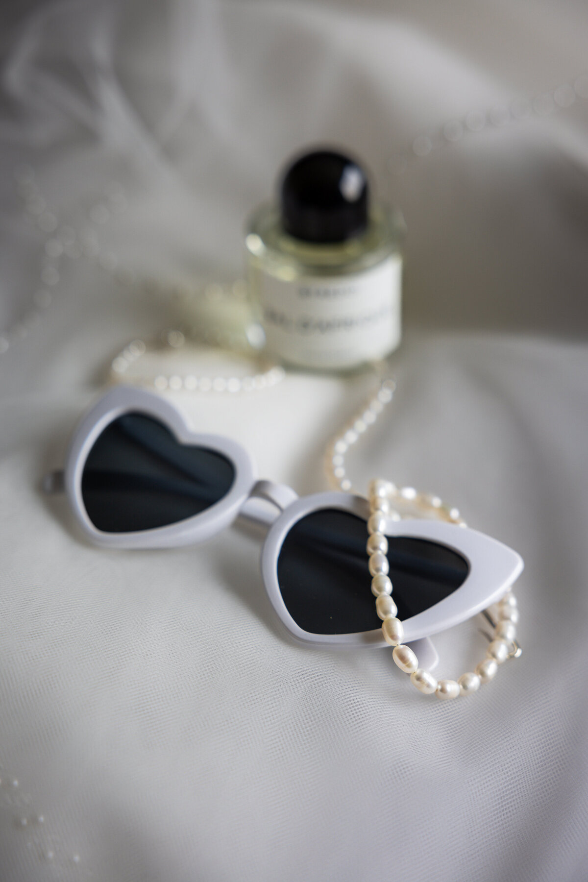 Lunettes Parfum Perles Préparation de mariée