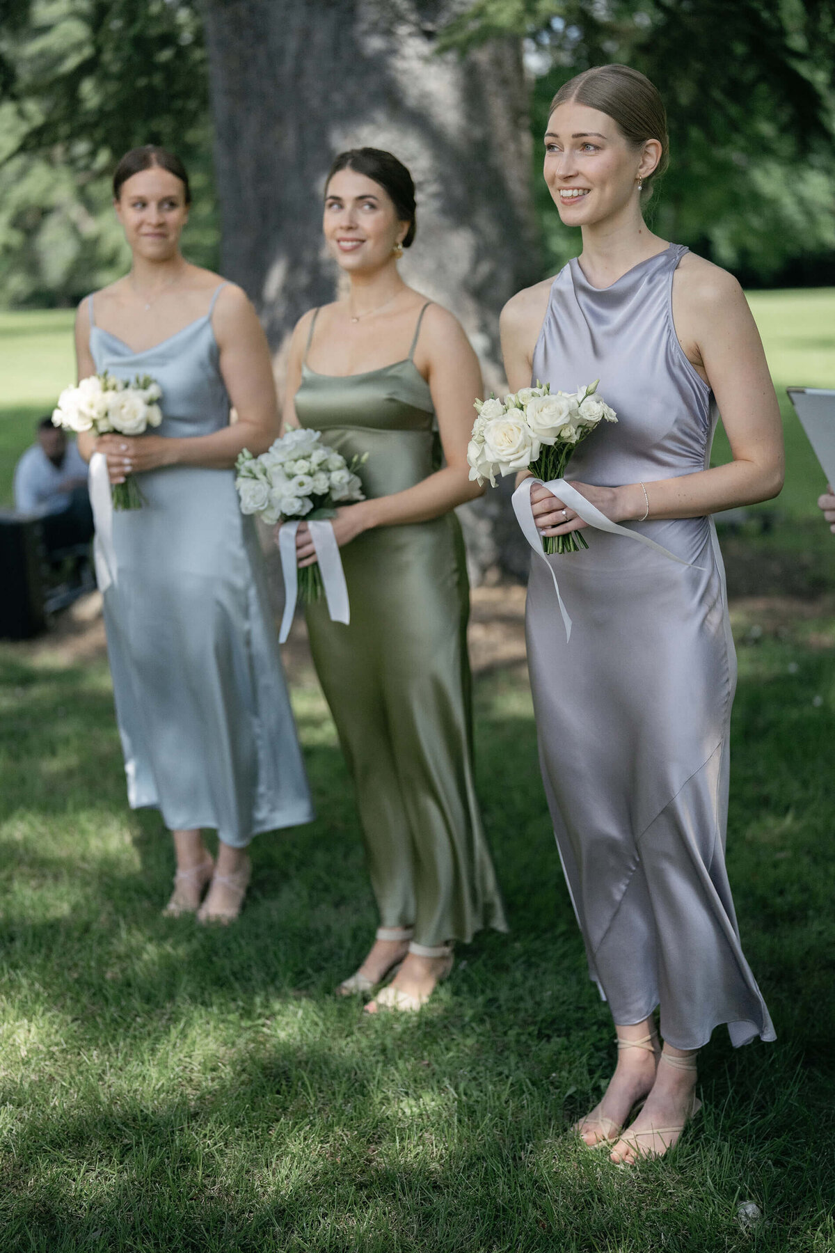 Bridesmaids at wedding ceremony in France