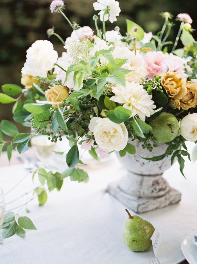 fruit and flowers centerpiece