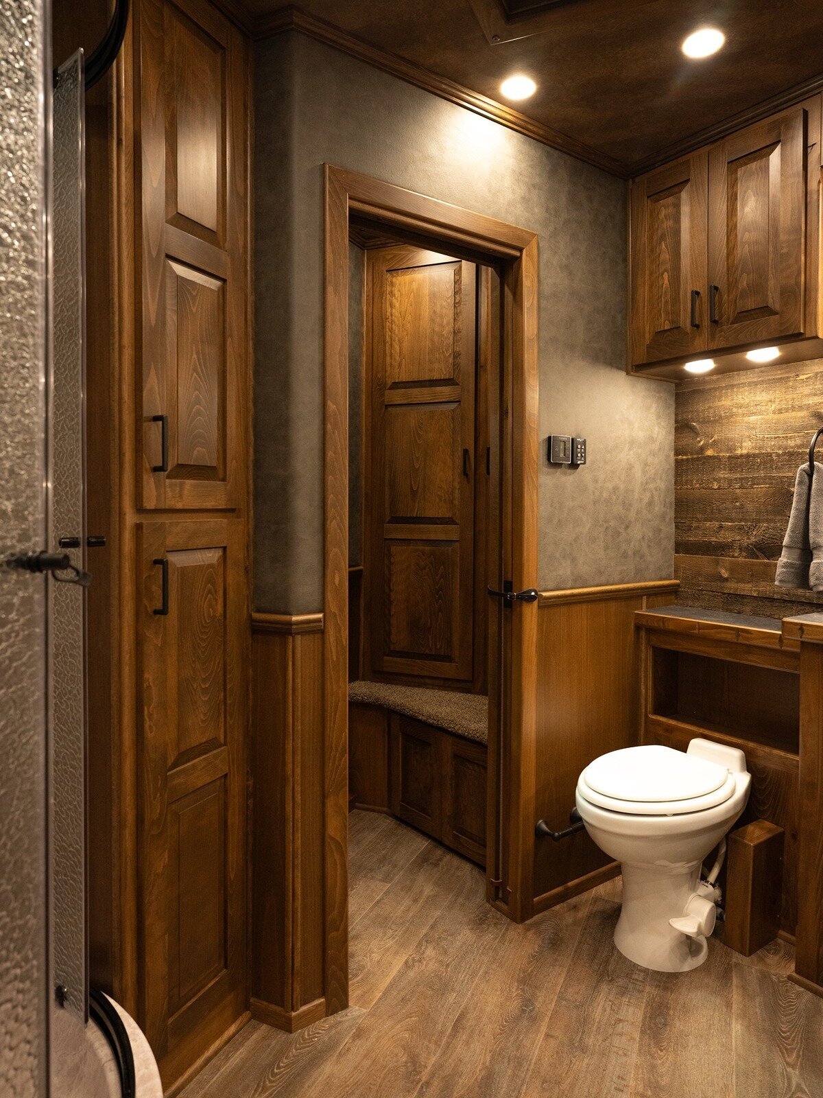 luxury horse trailer bathroom