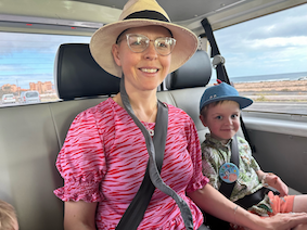 On holiday in a taxi