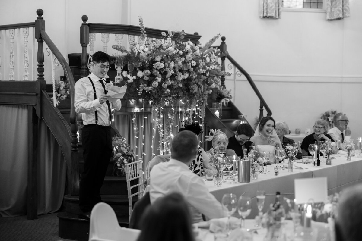 Dinner and speeches at Buckinghamshire wedding