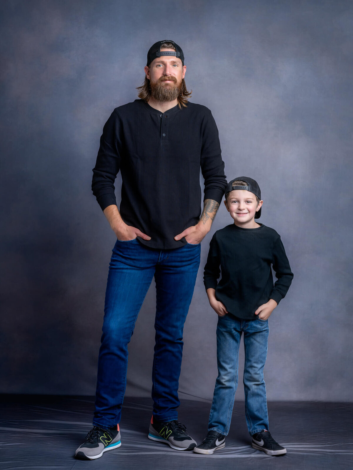 Dad and boy pose in Prescott family photos by Melissa Byrne