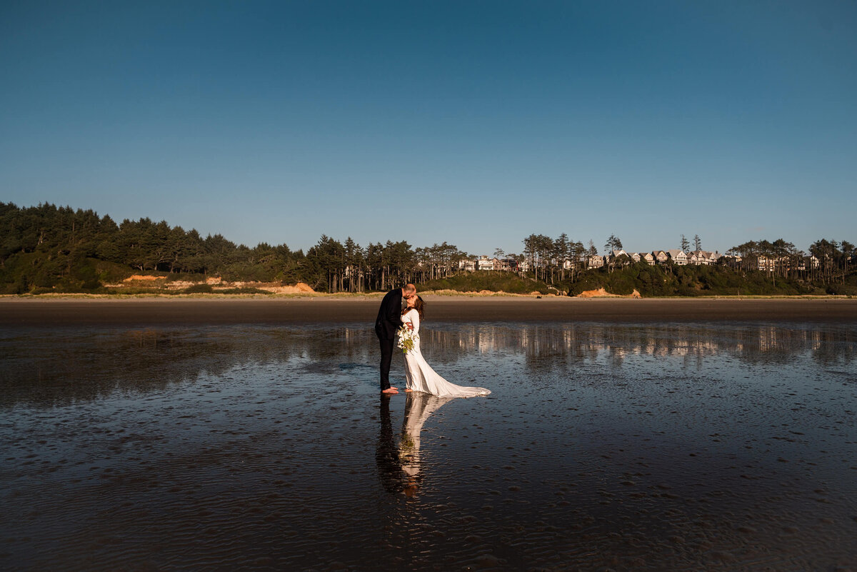 Bride and Groom on their wedding day in Washington State.
