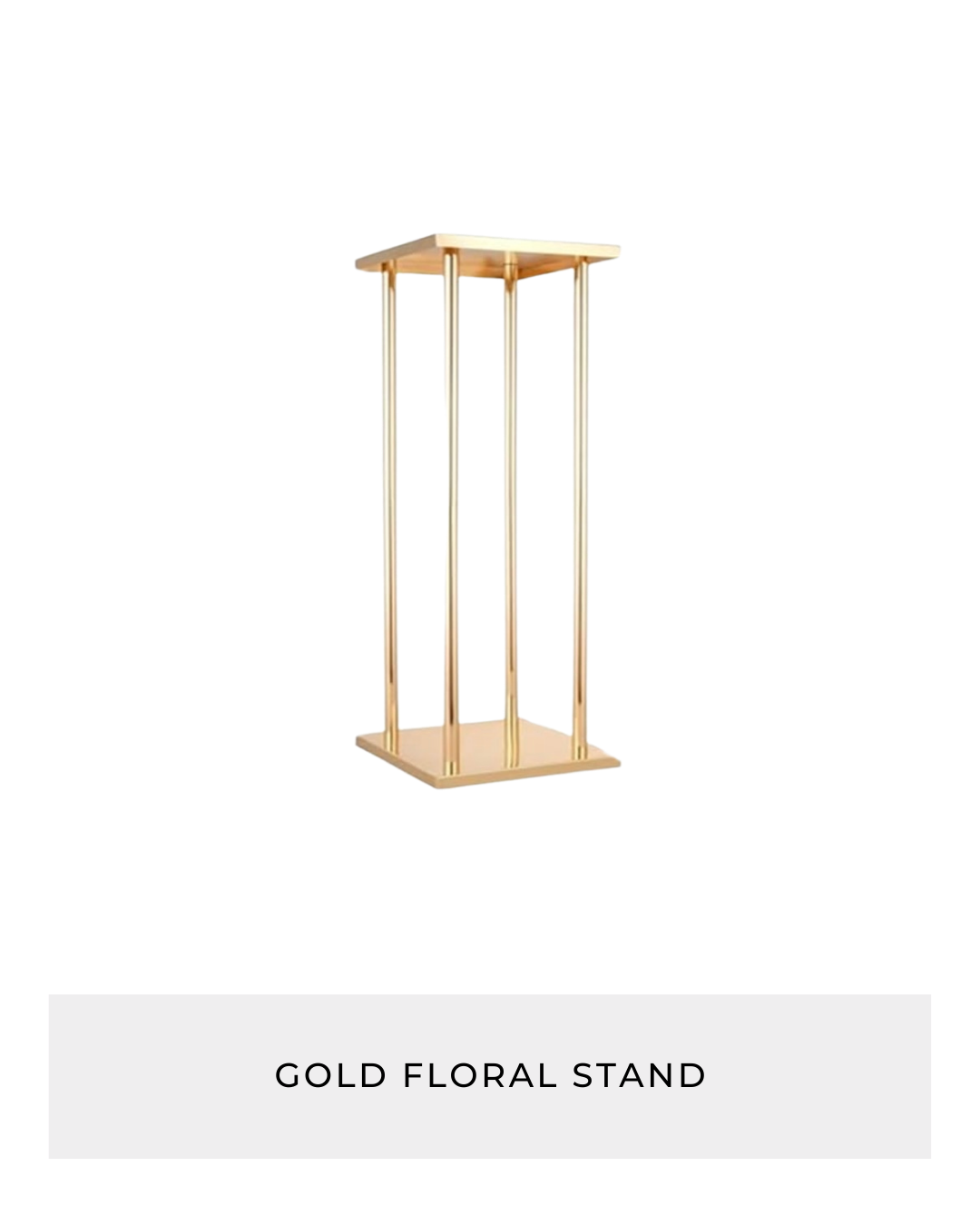 Gold flower stand rental for Fort Worth event decor by Kendra’s Events