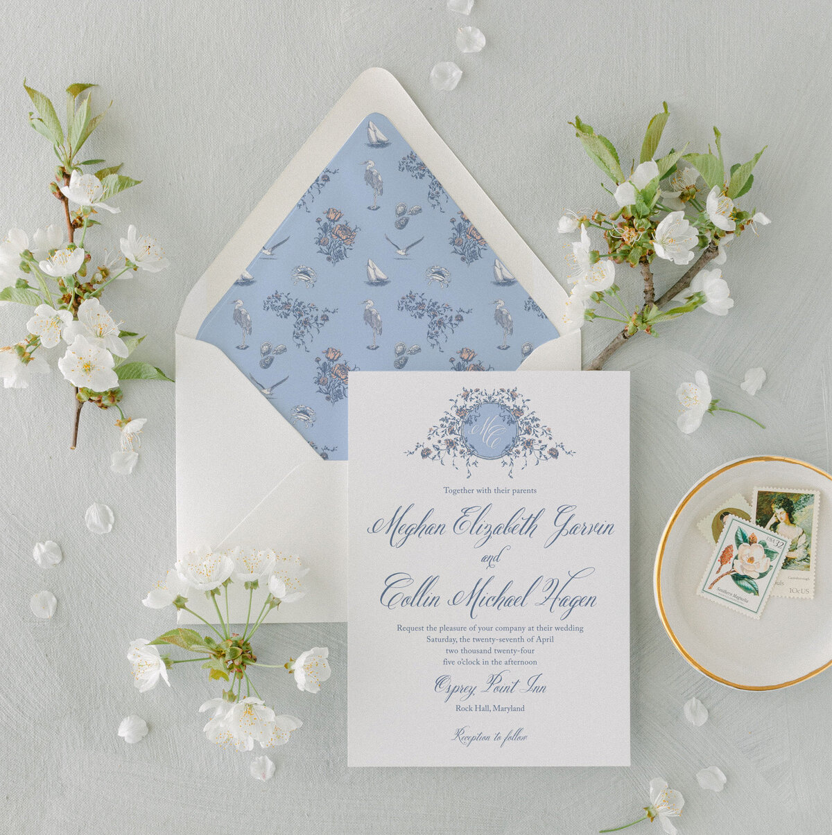 Turnage+Watts+Eastern+Shore+Wedding+Invitation