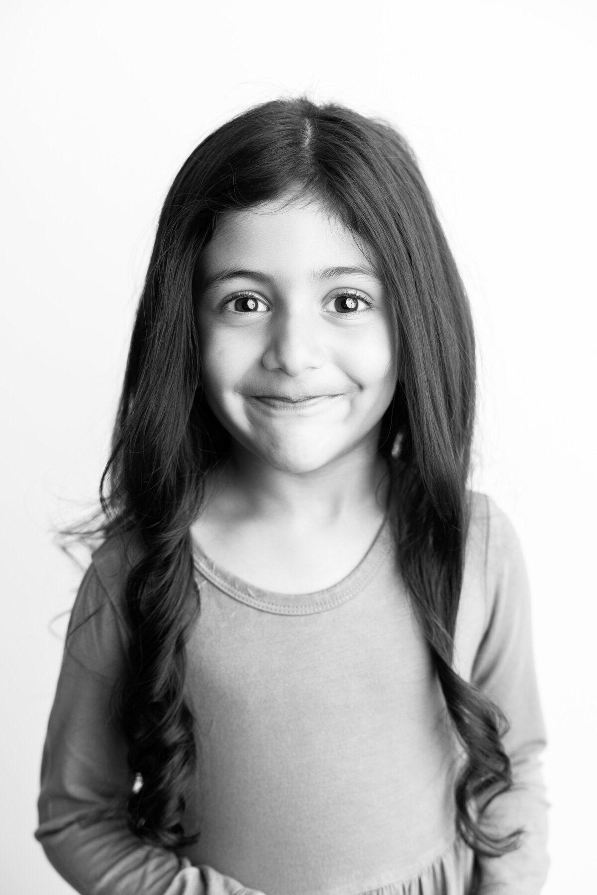 Black and white studio portraits for kids in Edmonton