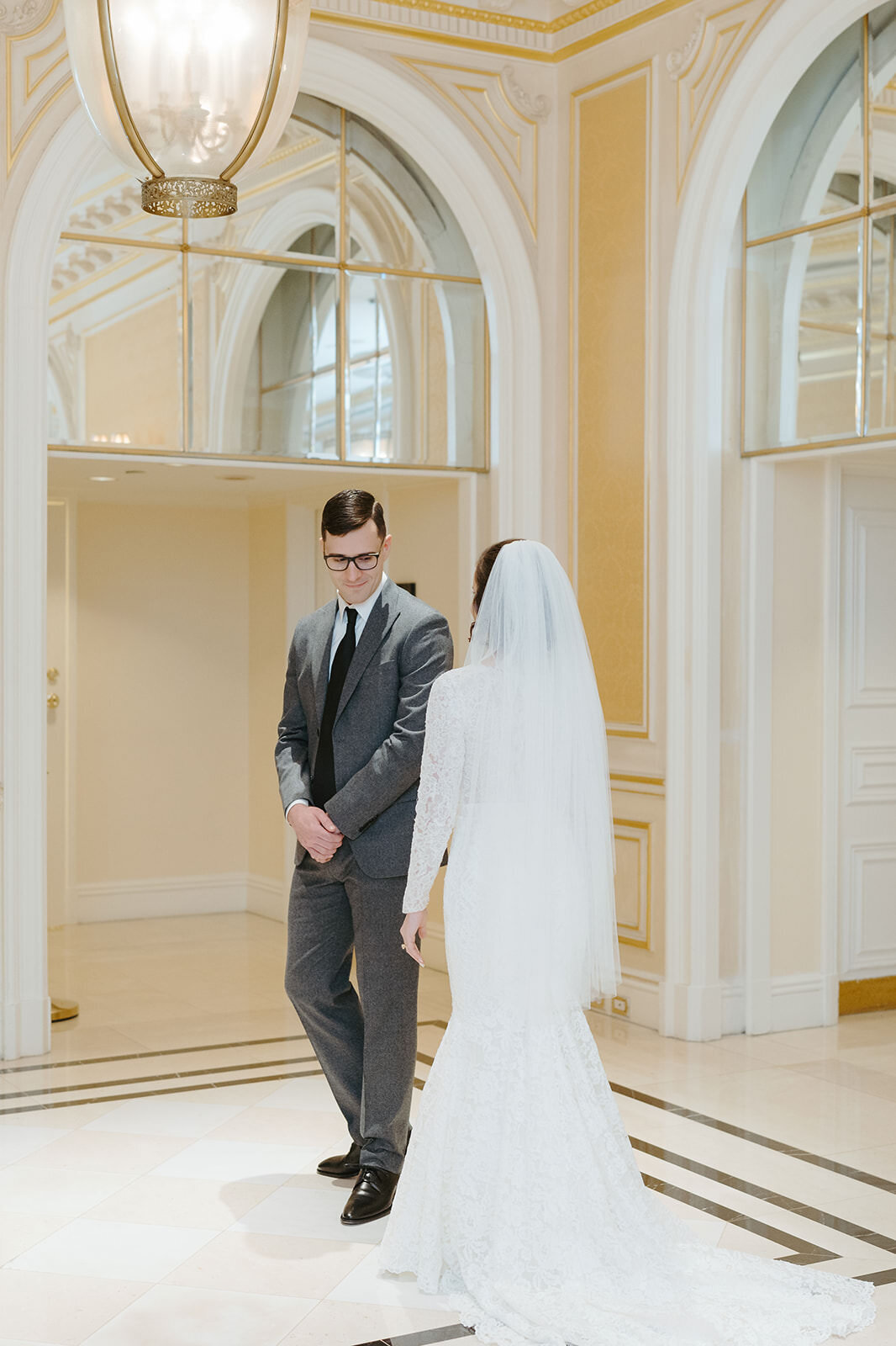 Wedding first look at JW Essex house marriot, NYC | Oduma photography-21