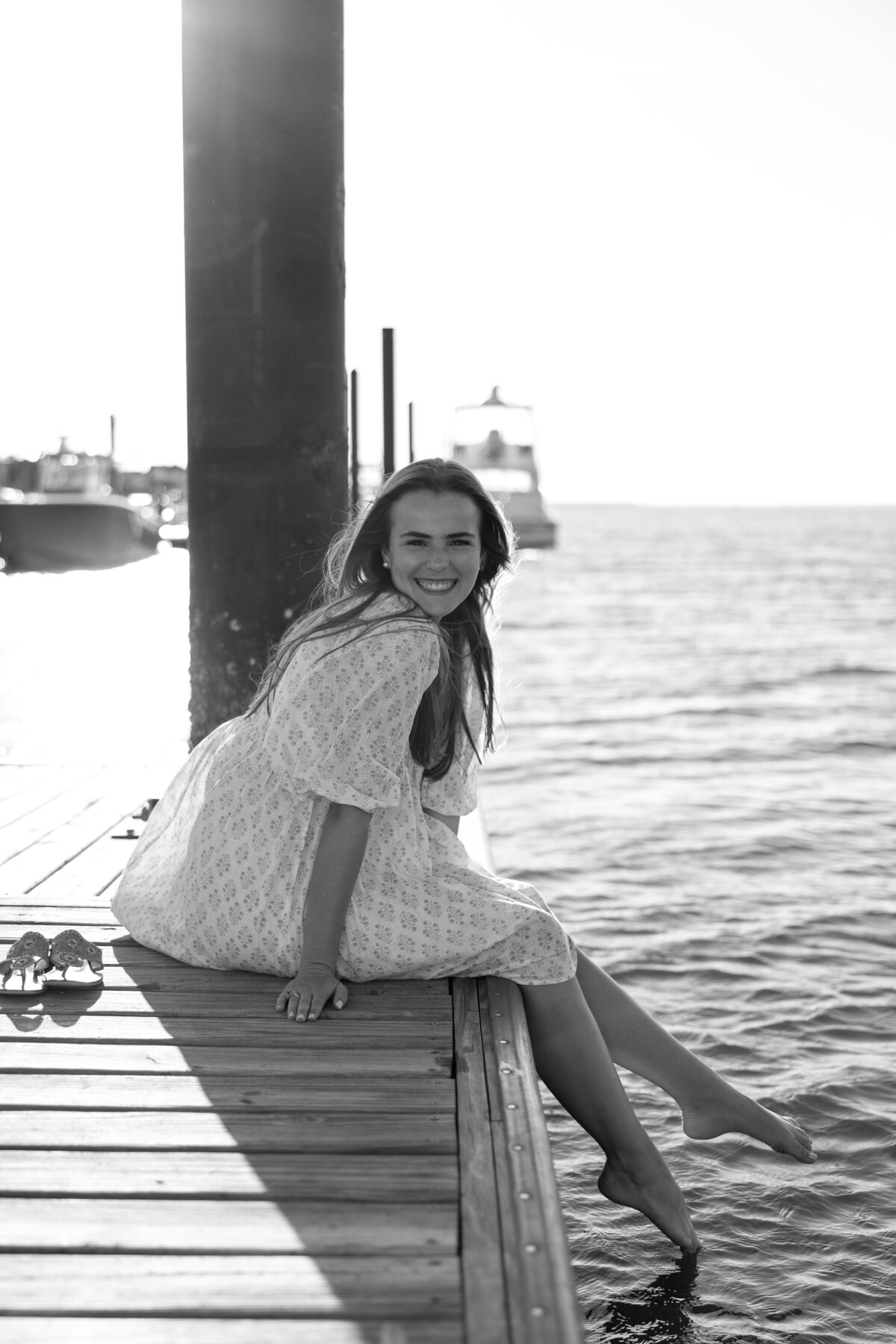 Senior photos at the marina at Edisto Beach