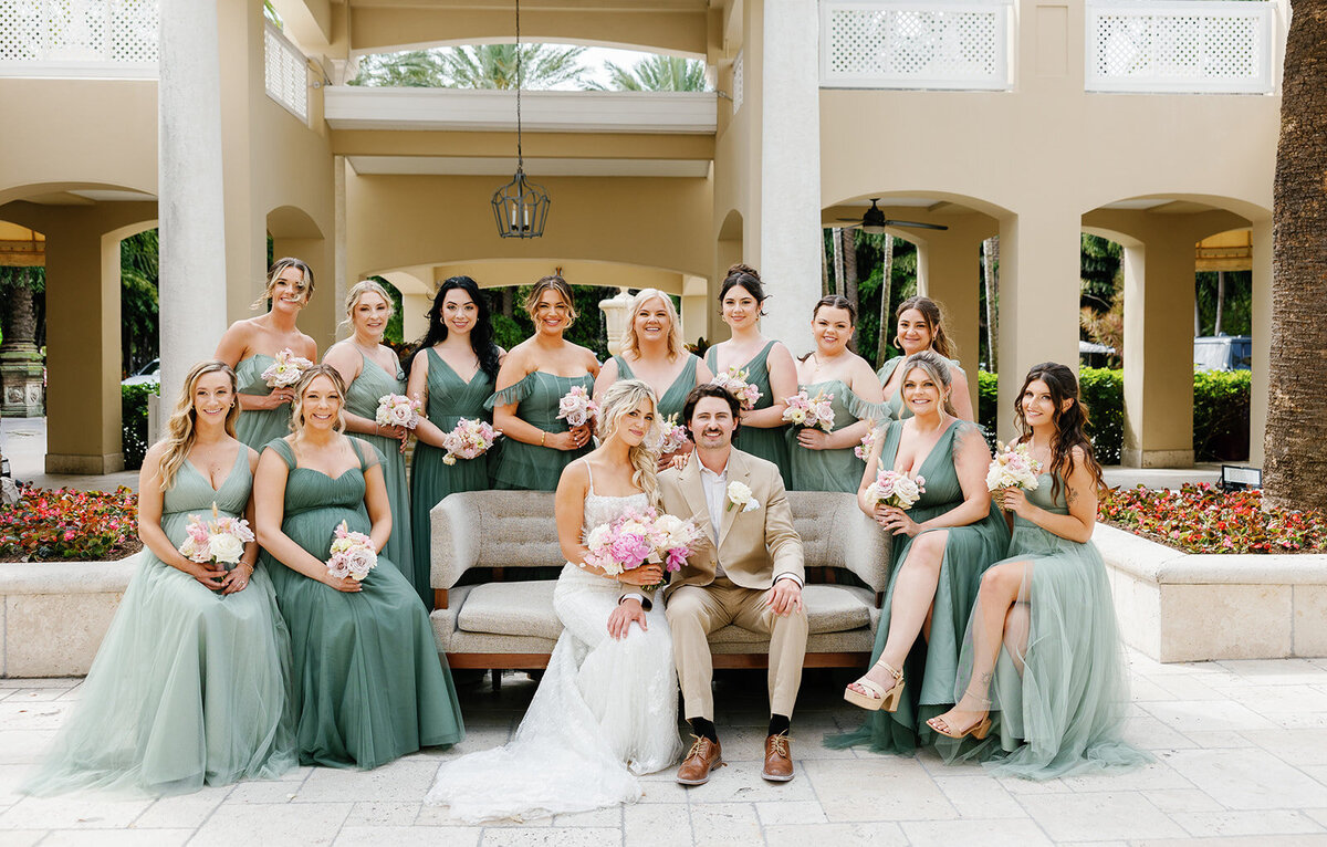 A beautiful bridal party portrait at Cheeca Lodge wedding venue.