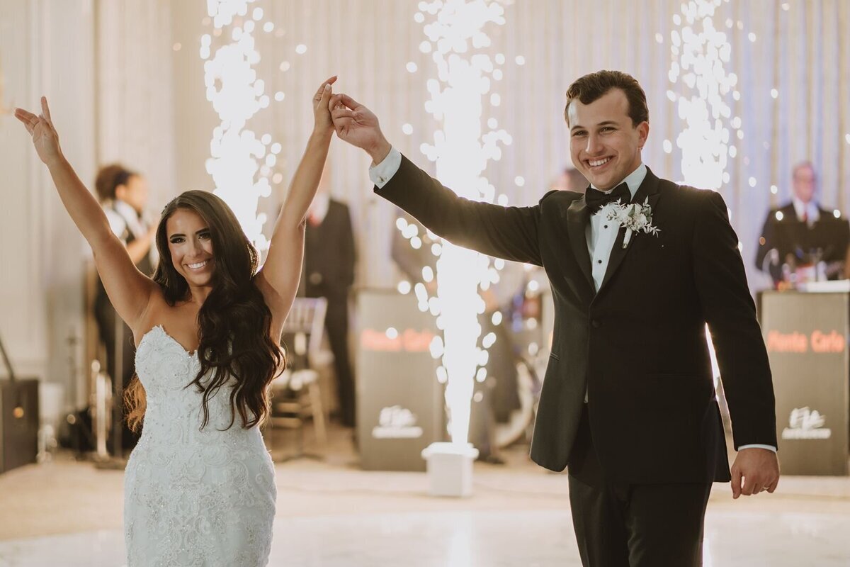 couple at the reception of their luxury wedding in NYC