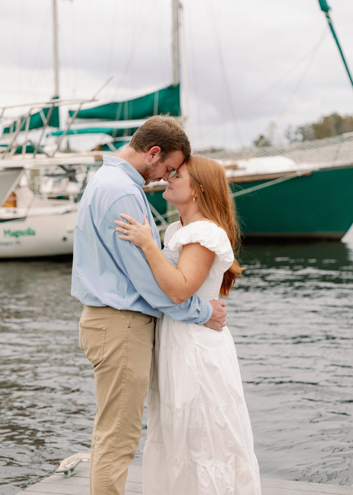 Engagement session on the Washington, NC waterfront