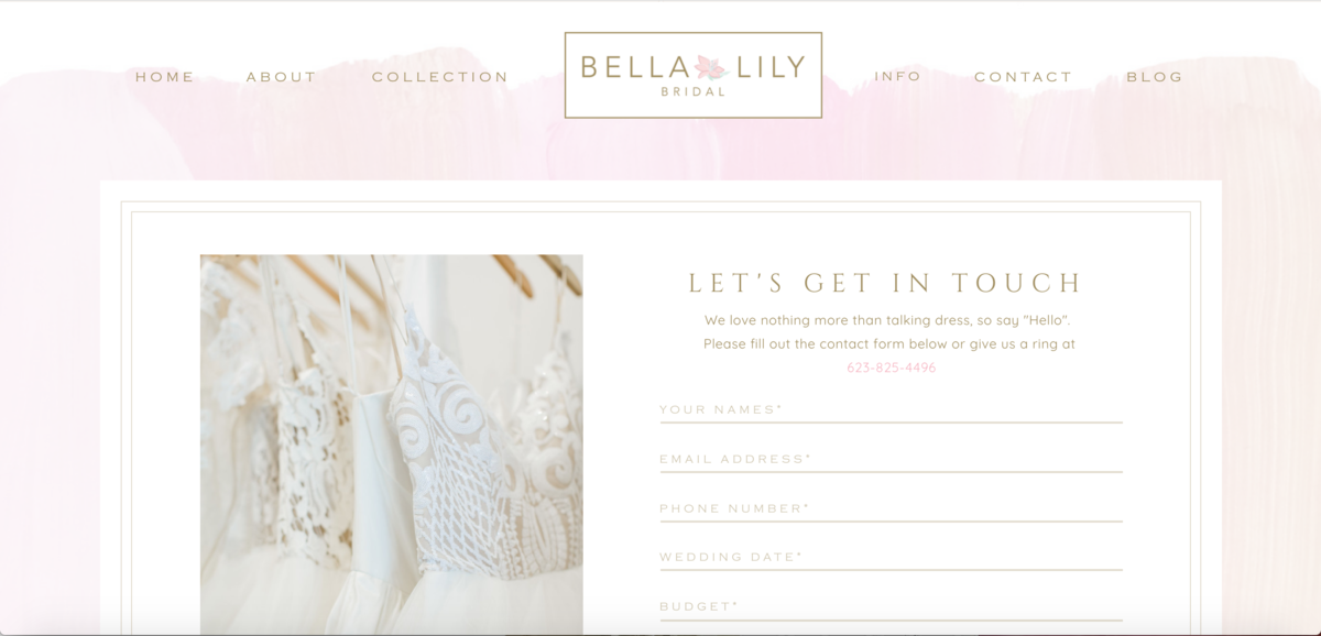 Contact Bella Lily Bridal The Premiere Bridal Boutique in Glendale, AZ