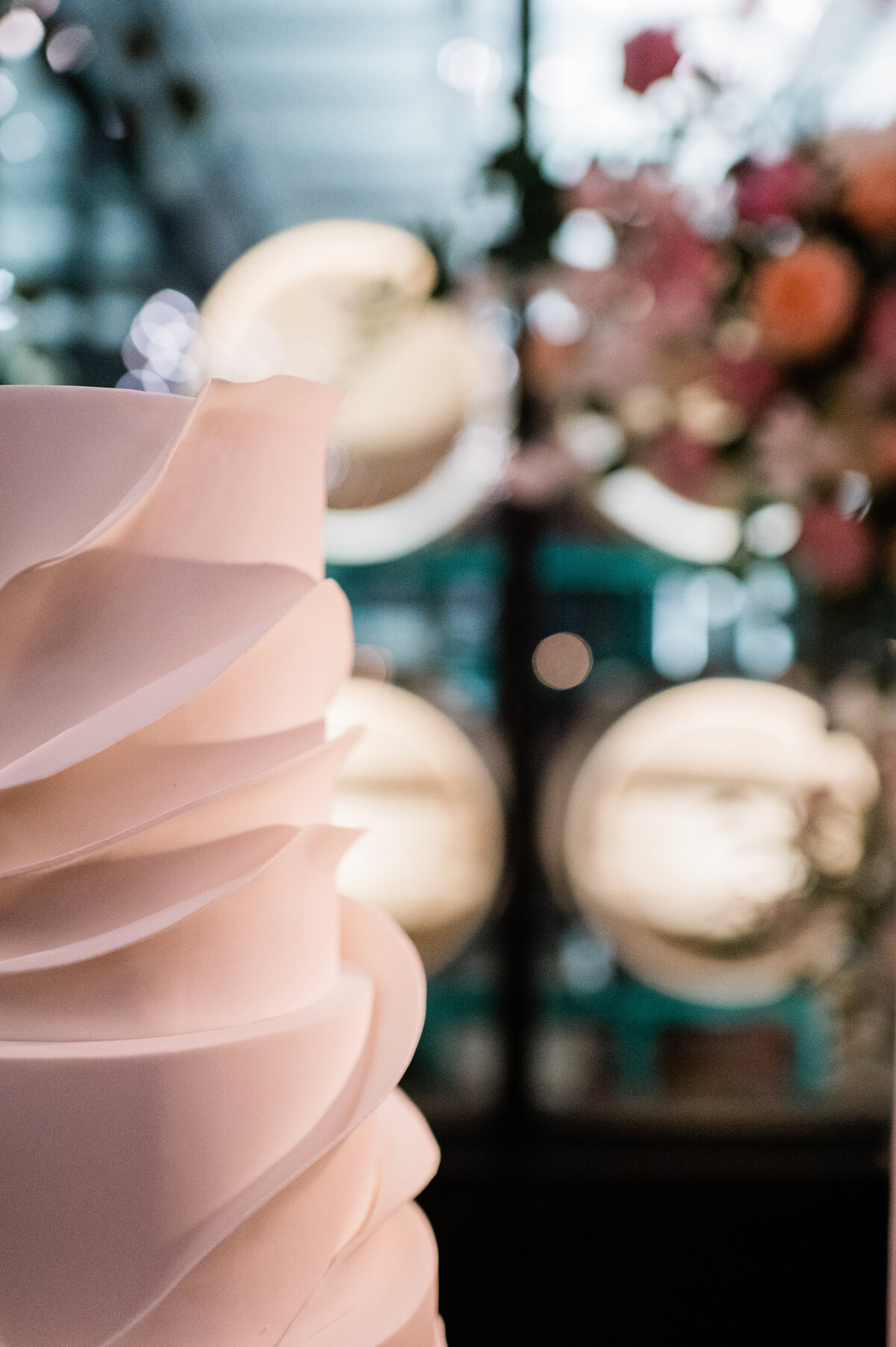 Detail of wedding cake icing 