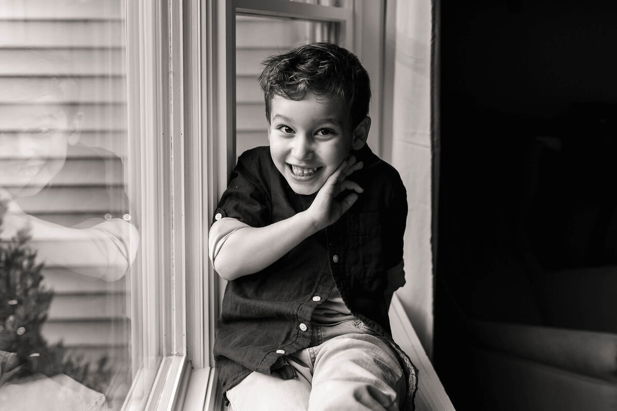 NJ portrait photos of boy in his home