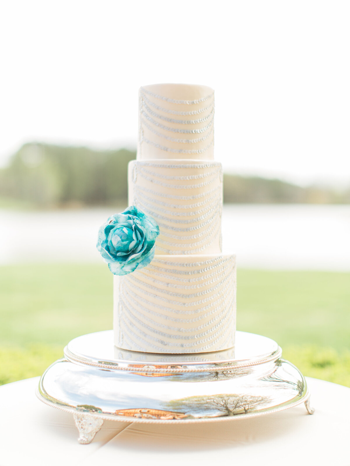 Rachel-May-Photography-41216- Trump Winery wedding dress inspired wedding cake - charlottesville virginia wedding cakes